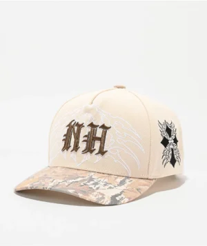 Roning By Benjart A Frame Cross Natural & Camo Snapback Hat