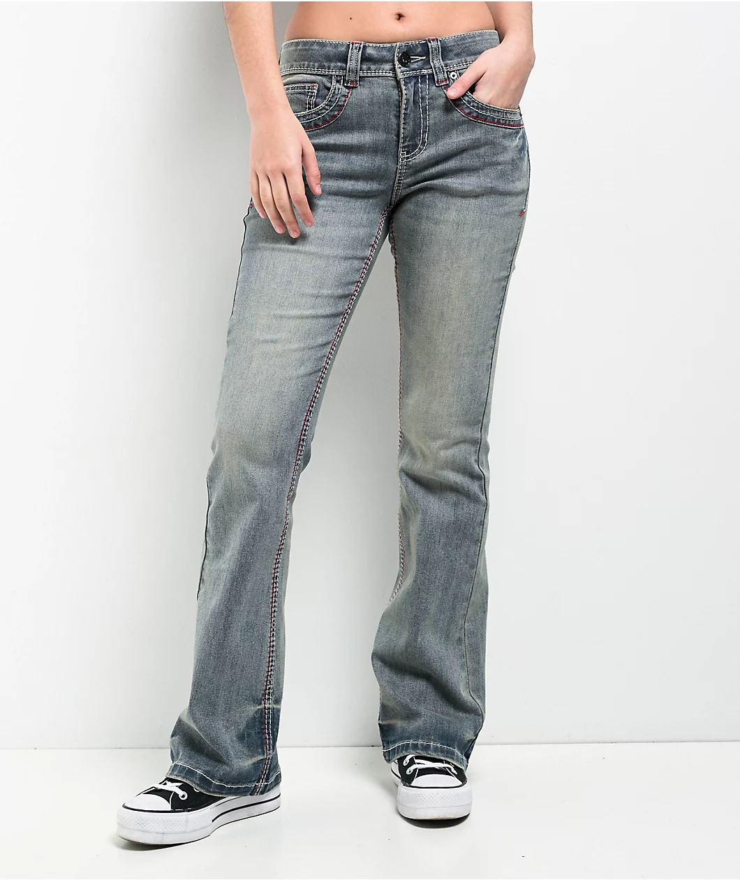 Roning By Benjart Alyssia Contrast Blue Wash Mid Rise Bootcut Jeans - Image 2