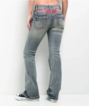 Roning By Benjart Alyssia Contrast Blue Wash Mid Rise Bootcut Jeans