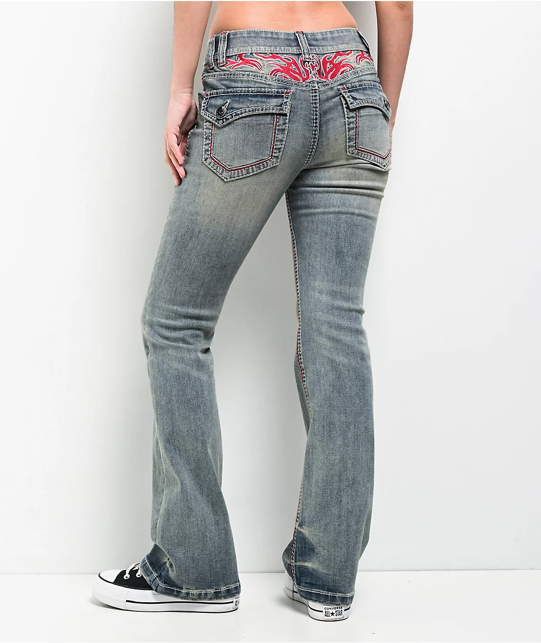 Roning By Benjart Alyssia Contrast Blue Wash Mid Rise Bootcut Jeans