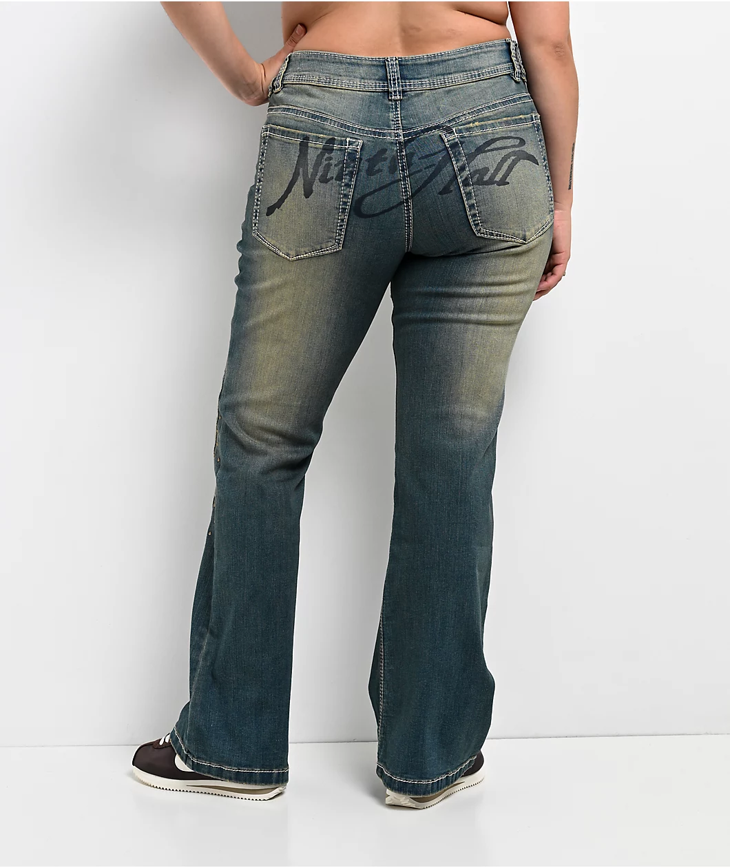 Roning By Benjart Alyssia Nailheads Blue Wash Bootcut Jeans - Image 2