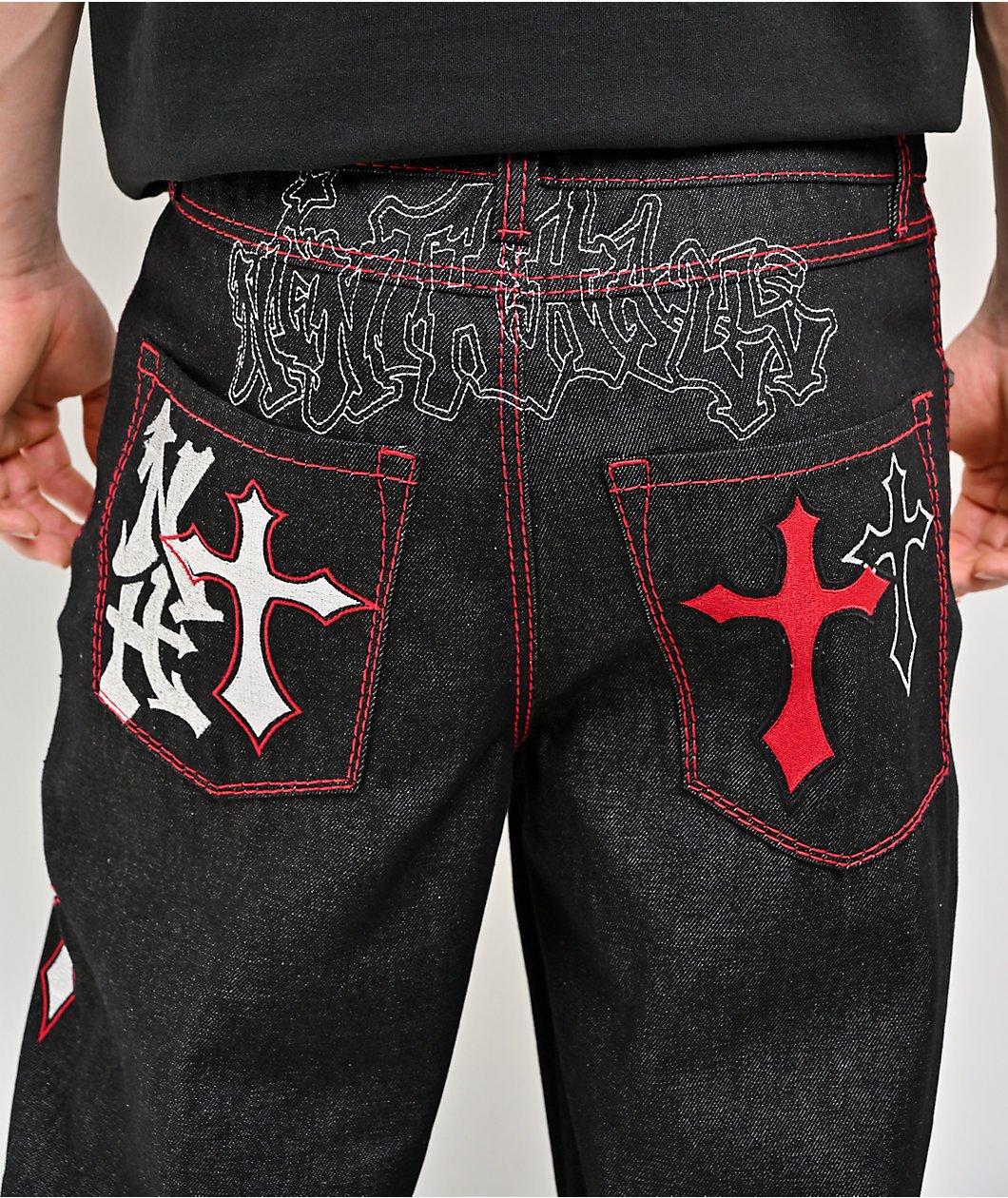Roning By Benjart Ambush Crosses Black Raw Denim Jeans - Image 2