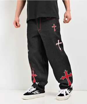 Roning By Benjart Ambush Crosses Black Raw Denim Jeans