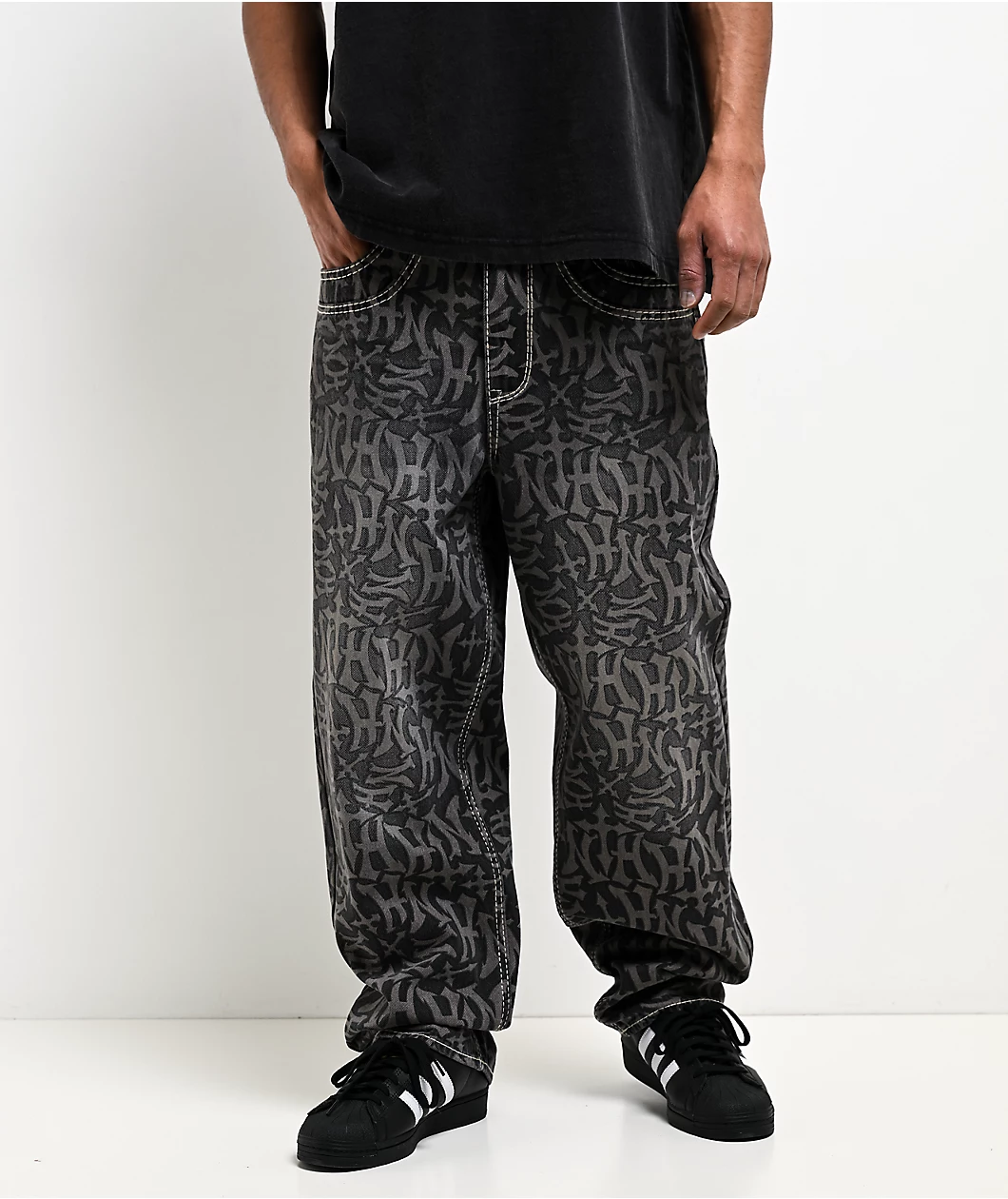 Roning By Benjart Ambush Marked Up Black Wash Jeans