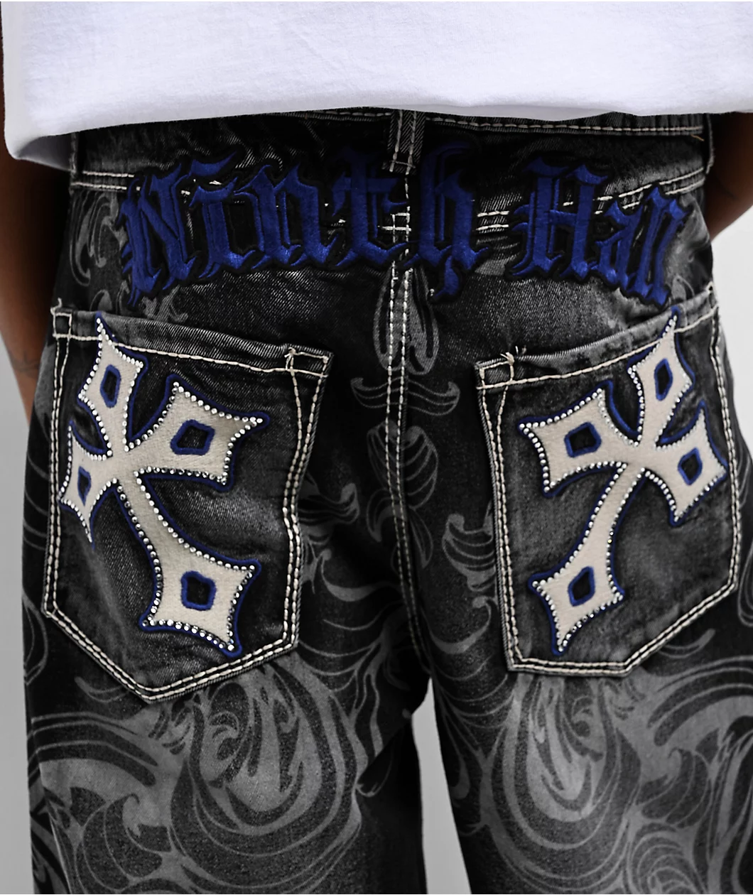 Roning By Benjart Ambush Royal Cross Black Wash Loose Fit Jeans - Image 2