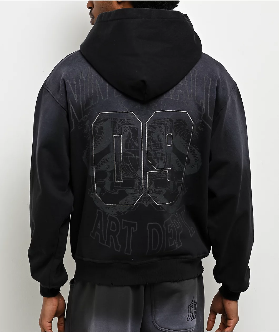 Roning By Benjart Art Department Black Wash Zip Hoodie