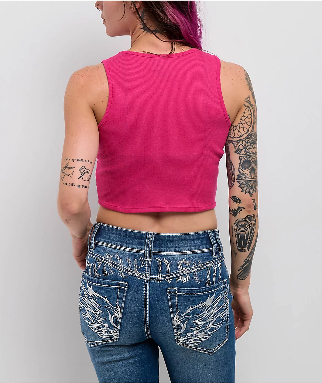Roning By Benjart Ashlee Heaven Pink Crop Tank Top - Image 2