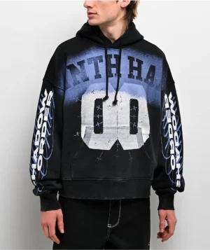 Roning By Benjart Bloodshot Black Wash Crop Hoodie