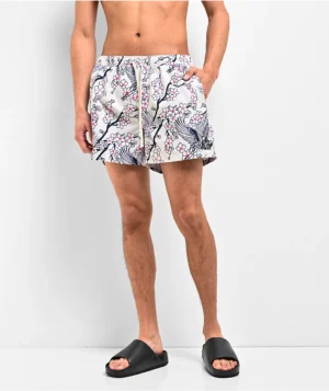 Roning By Benjart Blossom Crane White Board Shorts