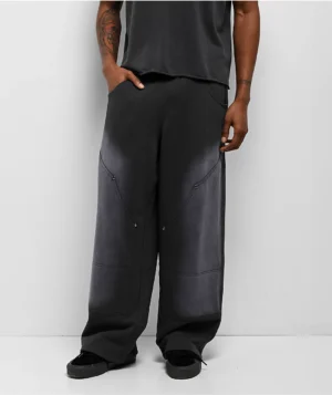 Roning By Benjart Bucked Grey Wash Baggy Sweatpants