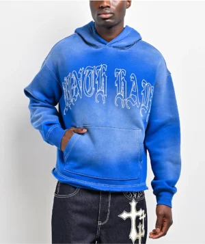 Roning By Benjart Fein Blue Wash Crop Hoodie