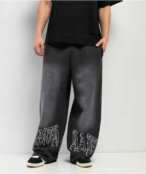 Roning By Benjart Fien Black Wash Baggy Sweatpants