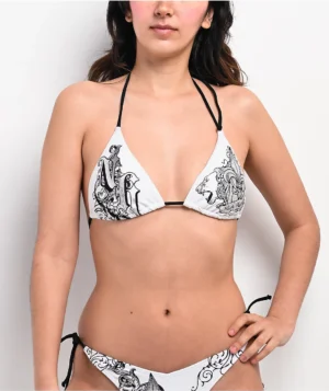 Roning By Benjart Fleur White Triangle Bikini Top