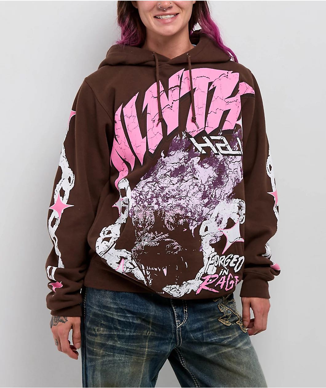Roning By Benjart Forged In Rage Brown Hoodie