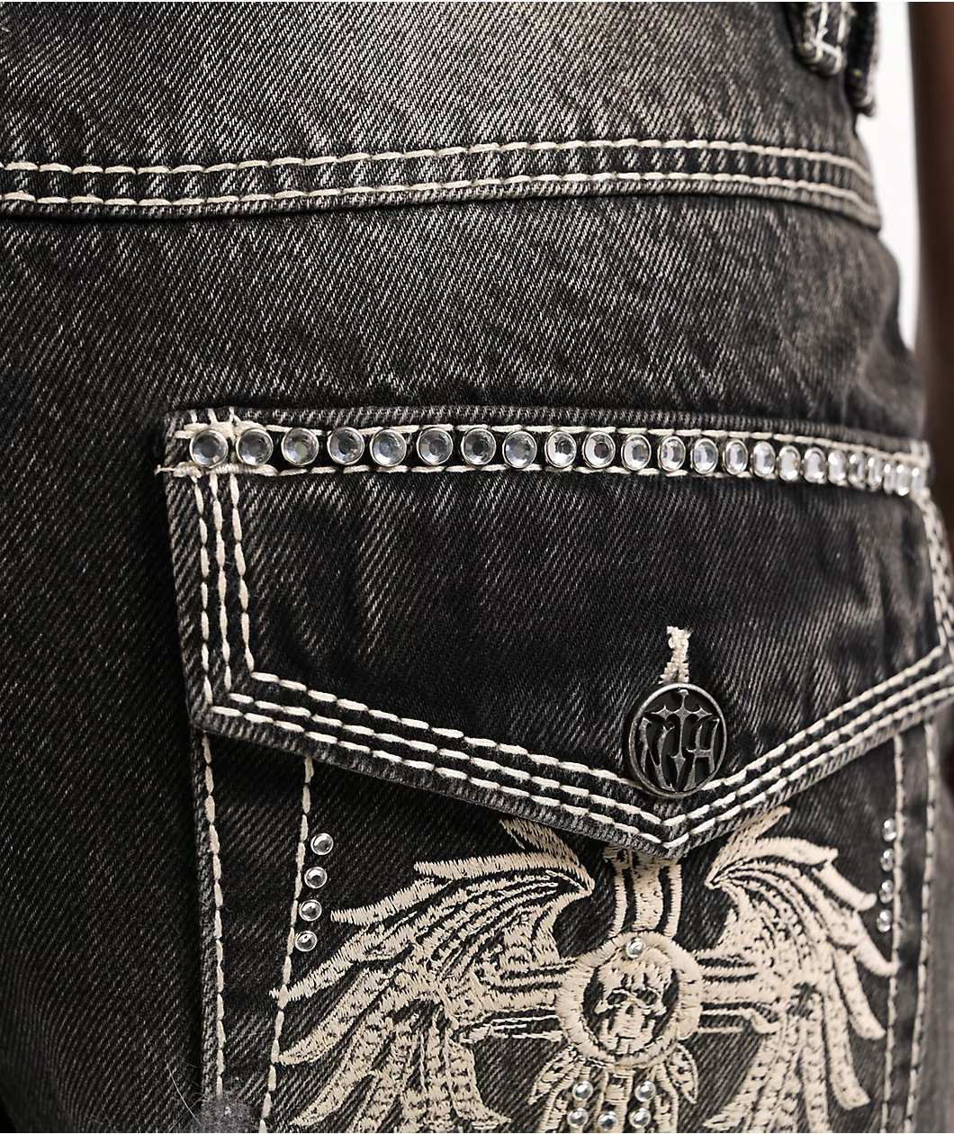 Roning By Benjart Idle Chapel Black Wash Straight Leg Jeans - Image 2