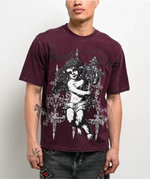 Roning By Benjart Little Helper Burgundy Wash Boxy T-Shirt