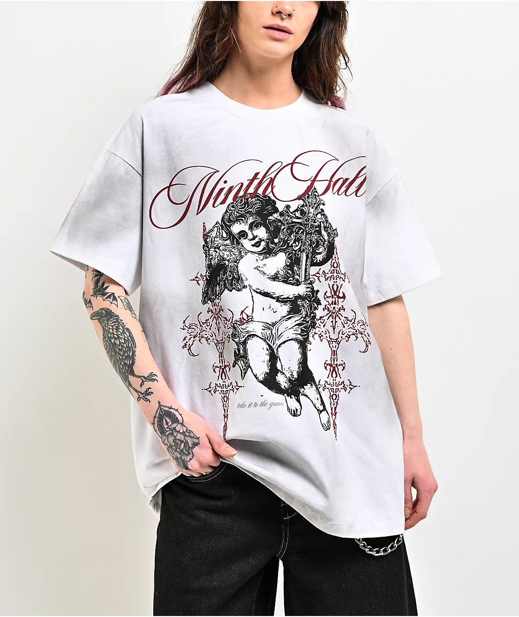 Roning By Benjart Maeve Angel White Wash Oversized Boxy T-Shirt
