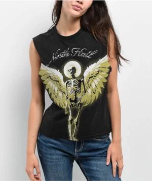 Roning By Benjart Mattie Skeleton Black Wash Tank Top