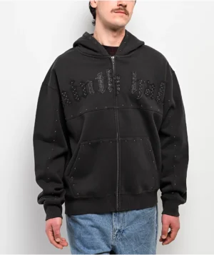 Roning By Benjart Nightcrawler Black Wash Zip Hoodie