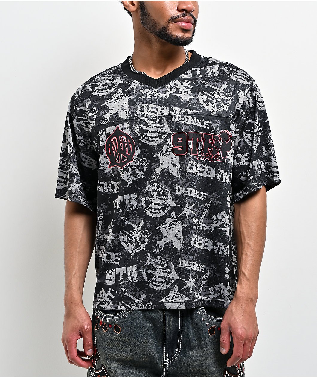 Roning By Benjart Reject Black Crop Football Jersey