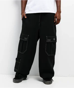 Roning By Benjart Stash Black Baggy Cargo Sweatpants