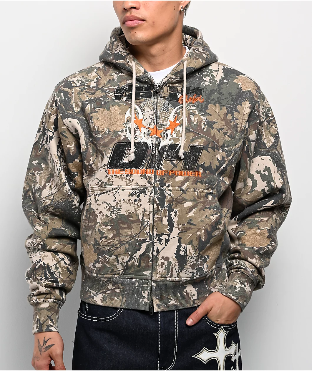 Roning By Benjart Swamp Smoke Camo Zip Hoodie