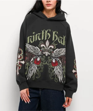 Roning By Benjart Wichita Raglan Black Hoodie